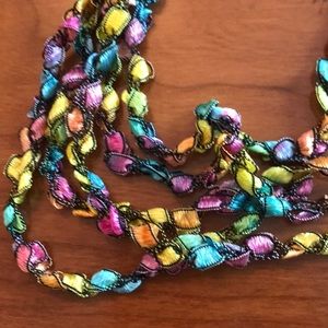 Colorful ribbon handmade necklace